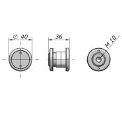 Insert fixe D40mm - SV - Tete dépassante D40mm