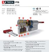 Cylindre de porte AGB UTECH PS - Clé-Bouton