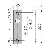 Plaque de gâche plate pour art. O-10220 / O-10222 / O-10900