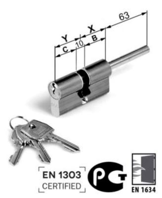 Cylindre de porte AGB 600 - Clé-Axe 63mm