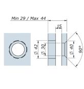 Vis articulée Lg 118mm - DV - Tete fraisée - intercalaire 15mm