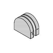 Clame 50x40mm demi-lune pour verre fixe