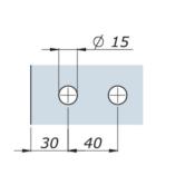 Charnière drapeau rectangulaire double 2x 85x50