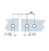 Charnière Boxy double - Fixation Verre/Verre- 110x25