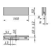 Contre serrure d'angle pour porte en verre