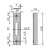 Plaque de gâche à 90° pour art. O-10205