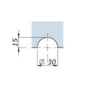 Clame 40x30mm pour verre fixe