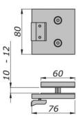 Contre-plaque latérale pour PUSH-BAR anti-panique - Fixation sur vitrage fixe