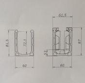 Profil U pour demi garde-corps - Fixation au sol - 2500mm