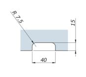 Clame 60x30mm pour verre fixe