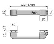 PUSH-BAR anti-panique horizontale 1 point pour porte en verre