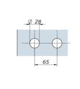 Charnière horizontale avec points fixes VEA - Tetes dépassantes - Tirer G/D