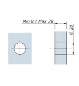 Vis articulée Lg 110mm - SV - Tete dépassante D60mm - Fixation avant