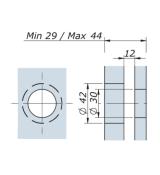 Vis articulée Lg 126mm - DV - Tete dépassante D60 - intercalaire 12mm