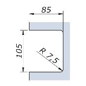 Serrure à ressort 100x135mm avec réservation pour béquille et cylindre