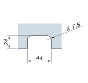 Clame 90x40mm pour verre fixe