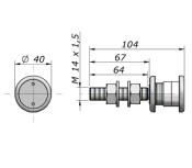 Vis articulée Lg 104mm - SV - Tete dépassante D40mm