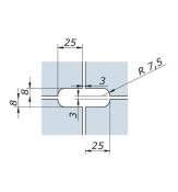 Clame centrale 90x80mm pour verre fixe