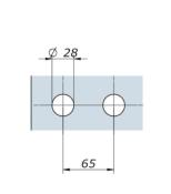 Charnière horizontale avec points fixes VEA - Tetes sphériques - Tirer G/D