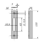 Plaque de gâche à 90° pour art. O-10201 / O-10203