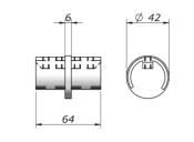 Raccord pour main courante D42,5mm