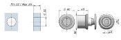 Insert fixe réglable D60 - SV - Tete dépassante D60mm - Fixation murale 40mm