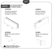 Charnière hydraulique KIT FRENUM pour porte en verre - Pose latérale