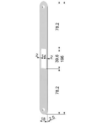 Plaque de gâche - 18x196x2,5mm - Pour AGB EASY-FIX