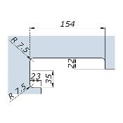 Penture de liaison supérieure pour porte en verre