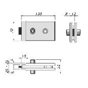 Serrure magnétique à ressort 70x120mm avec réservation pour béquille et cylindre