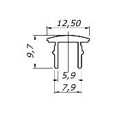 cache pour profil U alu pour vitrage 8mm