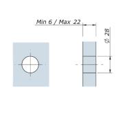 Insert fixe D40mm - SV - Tete dépassante D40mm