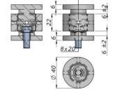 Plot à tête cylindrique D40 pour marche en verre