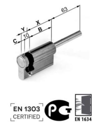 Demi-cylindre de porte AGB 600 - Axe 18mm