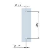 Barre de tirage double carrée H300mm