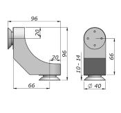 PUNCTO - Point fixe VEA d'angle pour verre trempé - Tete fraisée - Fixation Verre/Verre