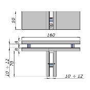 Penture de liaison supérieure à 3 directions pour porte en verre