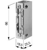 Gâche électrique AGB symétrique 2004 12V-24V Lg 66mm x 18,5mm - Pour serrure magnétique