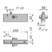 Serrure d'angle pour porte en verre