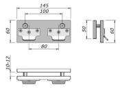 Contre-plaque supérieure pour double porte anti-panique - Fixation sur imposte vitrée