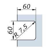 Serrure verticale 80x100mm avec pêne cylindrique D12mm