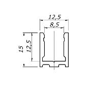 Profil U alu pour vitrage 8mm