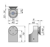 PUNCTO - Point fixe VEA pour verre trempé - Tete fraisée - Fixation murale