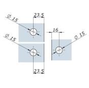 Clame à trois directions pour verre fixe