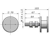 Vis articulée Lg 103mm - DV - Tete dépassante D70mm