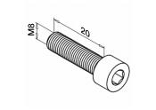 Vis M8 x 20 à 6 pans creux - Tête cylindrique