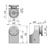 PUNCTO - Point fixe VEA pour verre trempé - Tete dépassante - Fixation murale