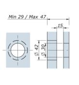 Vis articulée Lg 126mm - DV - Tete dépassante D60 - intercalaire 15mm