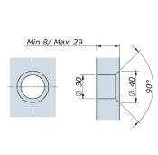 Vis articulée Lg 103mm - SV - Tete fraisée + flasque D60mm