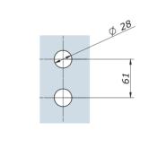 Charnière verticale avec points fixes VEA - Tetes dépassantes - Pousser G/D